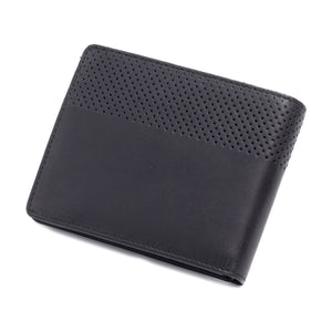 Portefeuille avec porte-monnaie en cuir véritable - style vintage avec un aspect délavé - noir - place pour l’identité française - blocage RFID, Homme