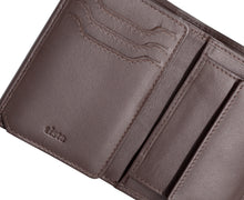Charger l&#39;image dans la galerie, Tista - porte-cartes, mini-portefeuille avec porte-monnaie en cuir véritable lisse marron classique - blocage RFID, Homme - Femme
