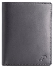Charger l&#39;image dans la galerie, Tista - portefeuille avec porte-monnaie en cuir véritable lisse noir classique - place pour l’identité française - blocage RFID - Homme – Femme
