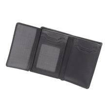 Charger l&#39;image dans la galerie, Porte-cartes - mini-portefeuille classique - noir - en cuir véritable lisse - blocage RFID, Homme - Femme
