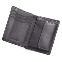Charger l&#39;image dans la galerie, Porte-cartes - mini-portefeuille avec porte-monnaie - noir - en cuir véritable avec effet Saffiano - luxe - blocage RFID, Homme - Femme
