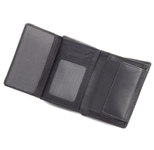 Charger l&#39;image dans la galerie, Porte-cartes - mini-portefeuille avec porte-monnaie - noir - en cuir véritable avec effet Saffiano - luxe - blocage RFID, Homme - Femme
