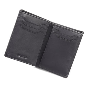 Porte-cartes - mini-portefeuille - noir - en cuir véritable avec effet Saffiano - luxe - blocage RFID, Homme - Femme