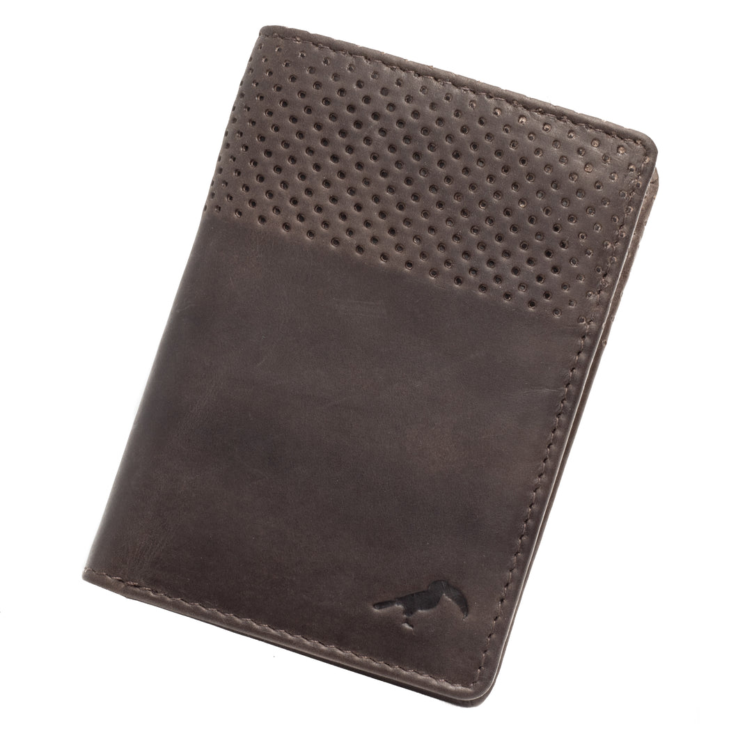 Porte-cartes - mini-portefeuille avec porte-monnaie en cuir véritable - style vintage avec un aspect délavé - marron - blocage RFID, Homme - Femme