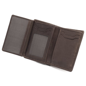 Porte-cartes - mini-portefeuille en cuir véritable - style vintage avec un aspect délavé - marron - blocage RFID, Homme - Femme