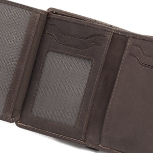 Porte-cartes - mini-portefeuille en cuir véritable - style vintage avec un aspect délavé - marron - blocage RFID, Homme - Femme