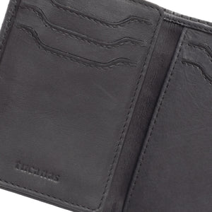 Porte-cartes - mini-portefeuille en cuir véritable - style vintage avec un aspect délavé - noir - blocage RFID, Homme - Femme